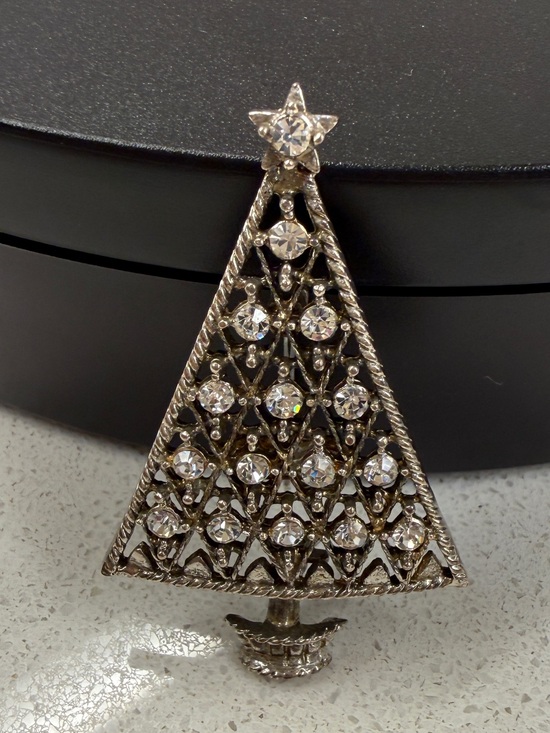 Eisenberg Ice Jewelry - EISENBERG Ice Sparkling Silver Rhinestone Tree Pin